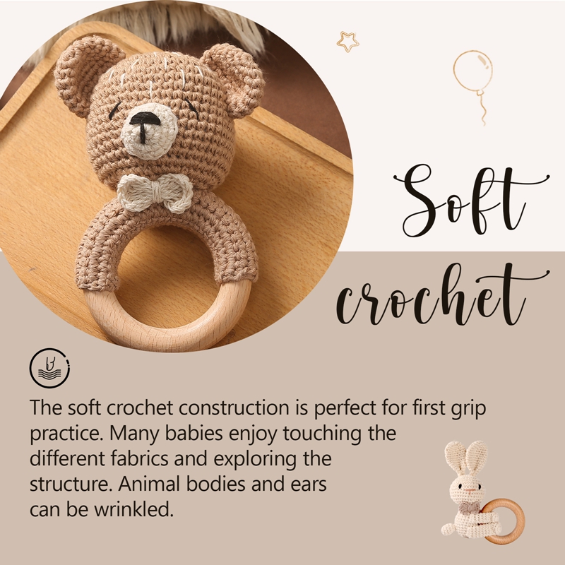 1PC Crochet Animal Bear Rattle - đánh giá và giá Baby Products Pictures